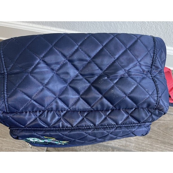 Disney Parks exclusive blue quilted embroidered Minnie Mickey backpack EUC HTF - Picture 9 of 9